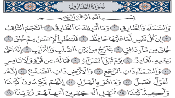تفسير قراءة سورة الطارق في المنام